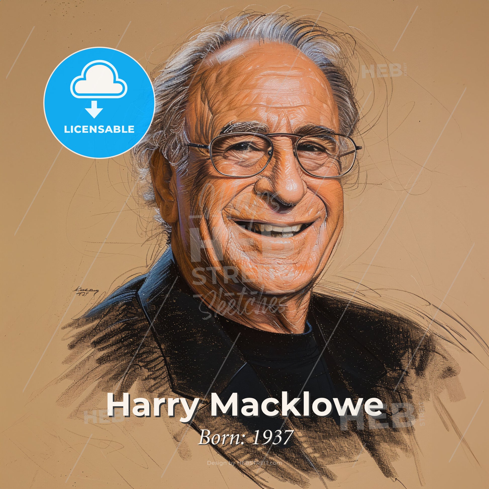 Harry Macklowe, Born: 1937, American real estate developer - A Man Smiling With Glasses Print Template