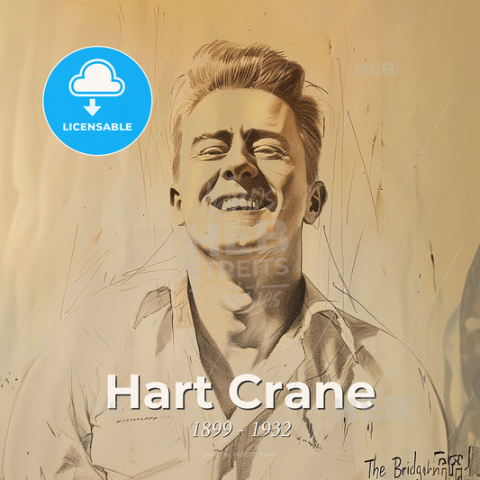 Hart Crane, 1899 - 1932, American poet - A Drawing Of A Man Smiling Print Template