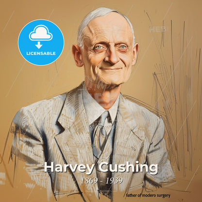 Harvey Cushing, 1869 - 1939, American neurosurgeon - A Man In A Suit Print Template