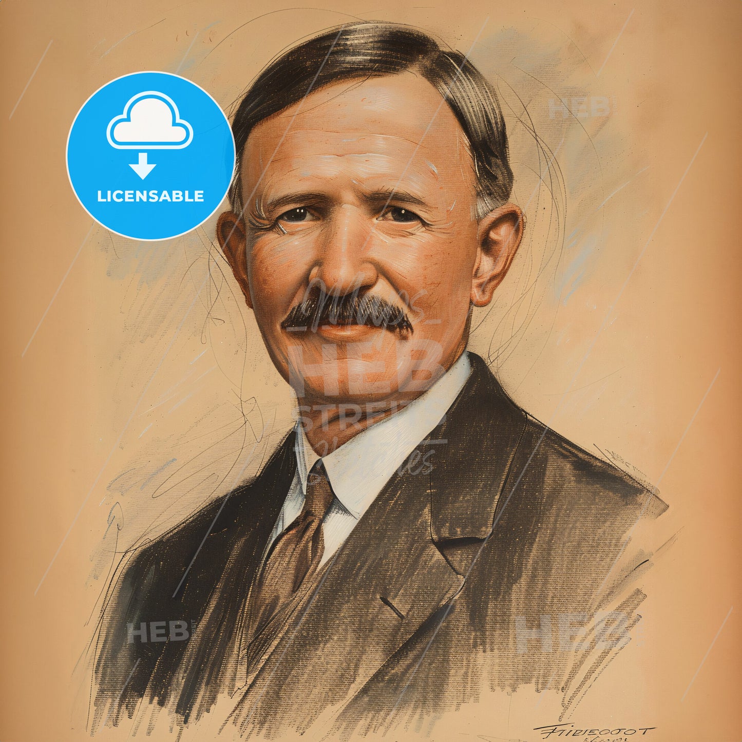 Harvey Firestone, 1868 - 1938, American tire manufacturer - A Man With A Mustache