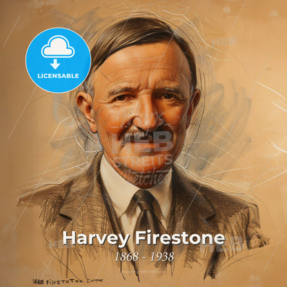 Harvey Firestone, 1868 - 1938, American tire manufacturer - A Portrait Of A Man Print Template