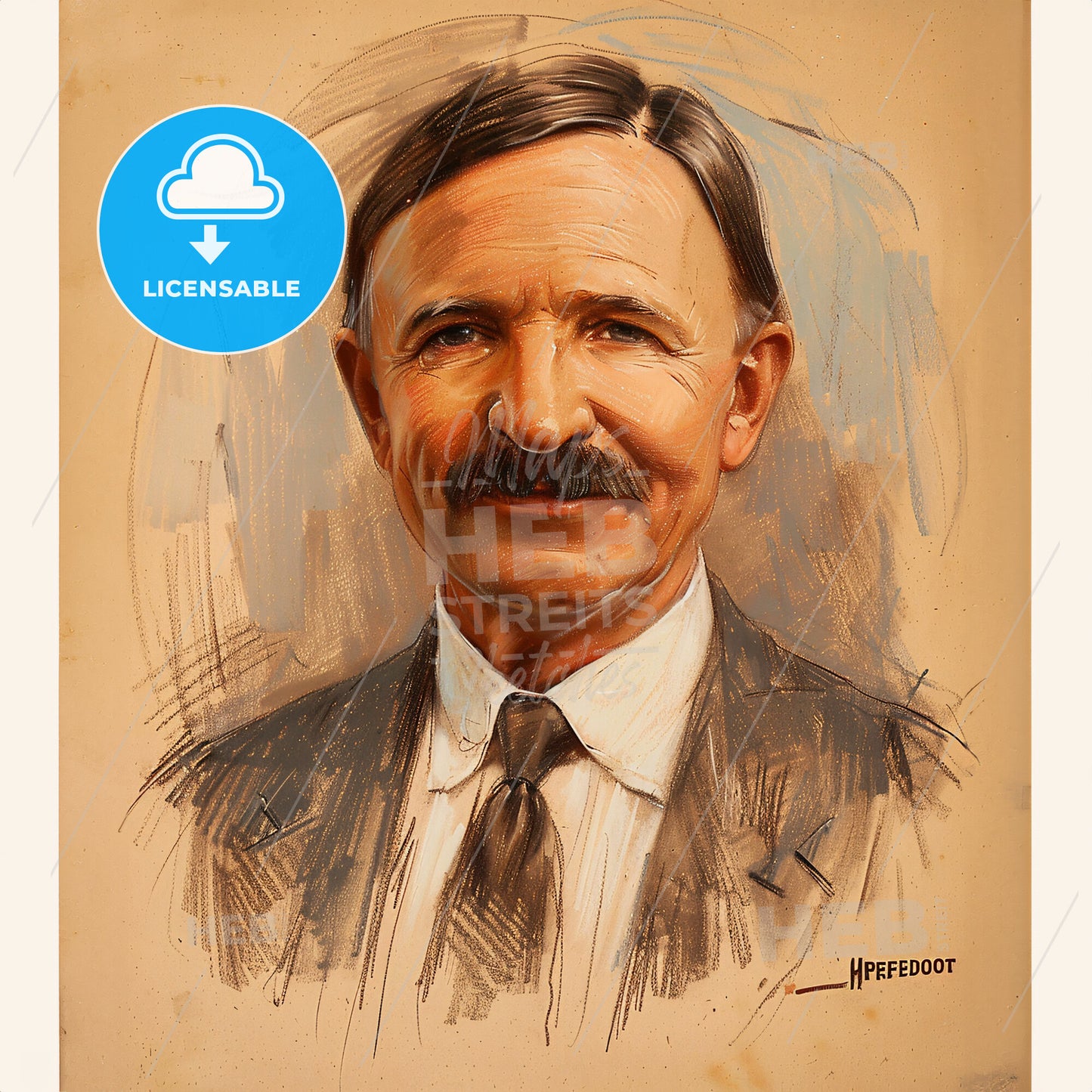 Harvey Firestone, 1868 - 1938, American tire manufacturer - A Man With A Mustache
