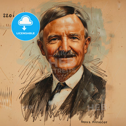 Harvey S. Firestone, 1868 - 1938, American industrialist - A Drawing Of A Man