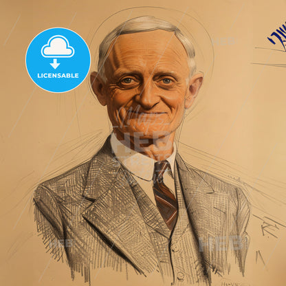 Harvey W. Cushing, 1869 - 1939, American neurosurgeon - A Drawing Of A Man