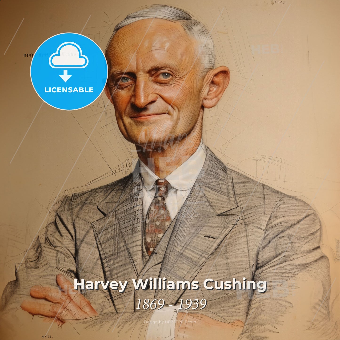 Harvey Williams Cushing, 1869 - 1939, American neurosurgeon - A Man In A Suit Print Template
