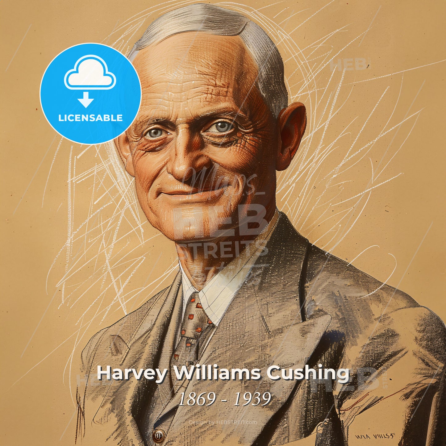 Harvey Williams Cushing, 1869 - 1939, American neurosurgeon - A Man In A Suit Print Template