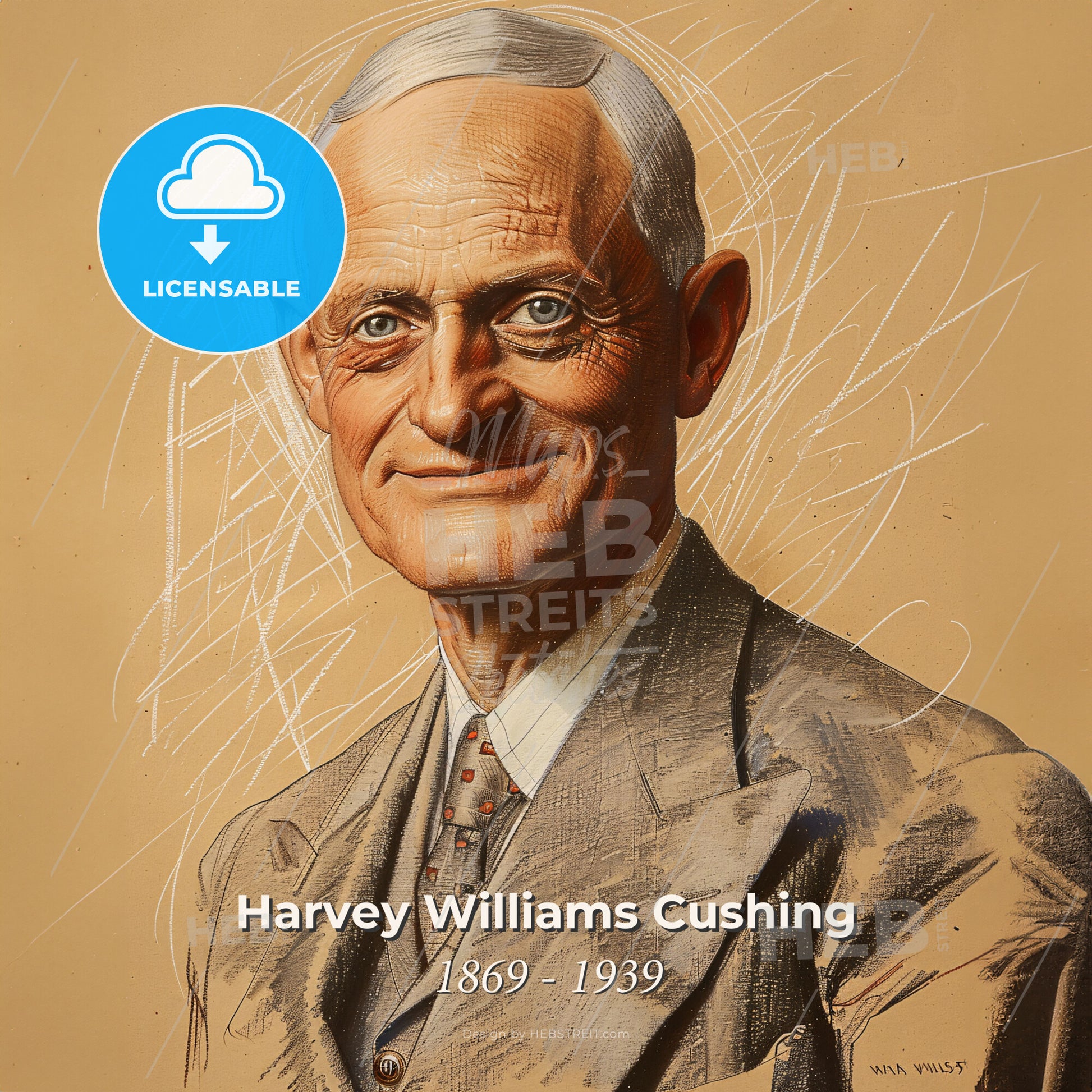Harvey Williams Cushing, 1869 - 1939, American neurosurgeon - A Man In A Suit Print Template