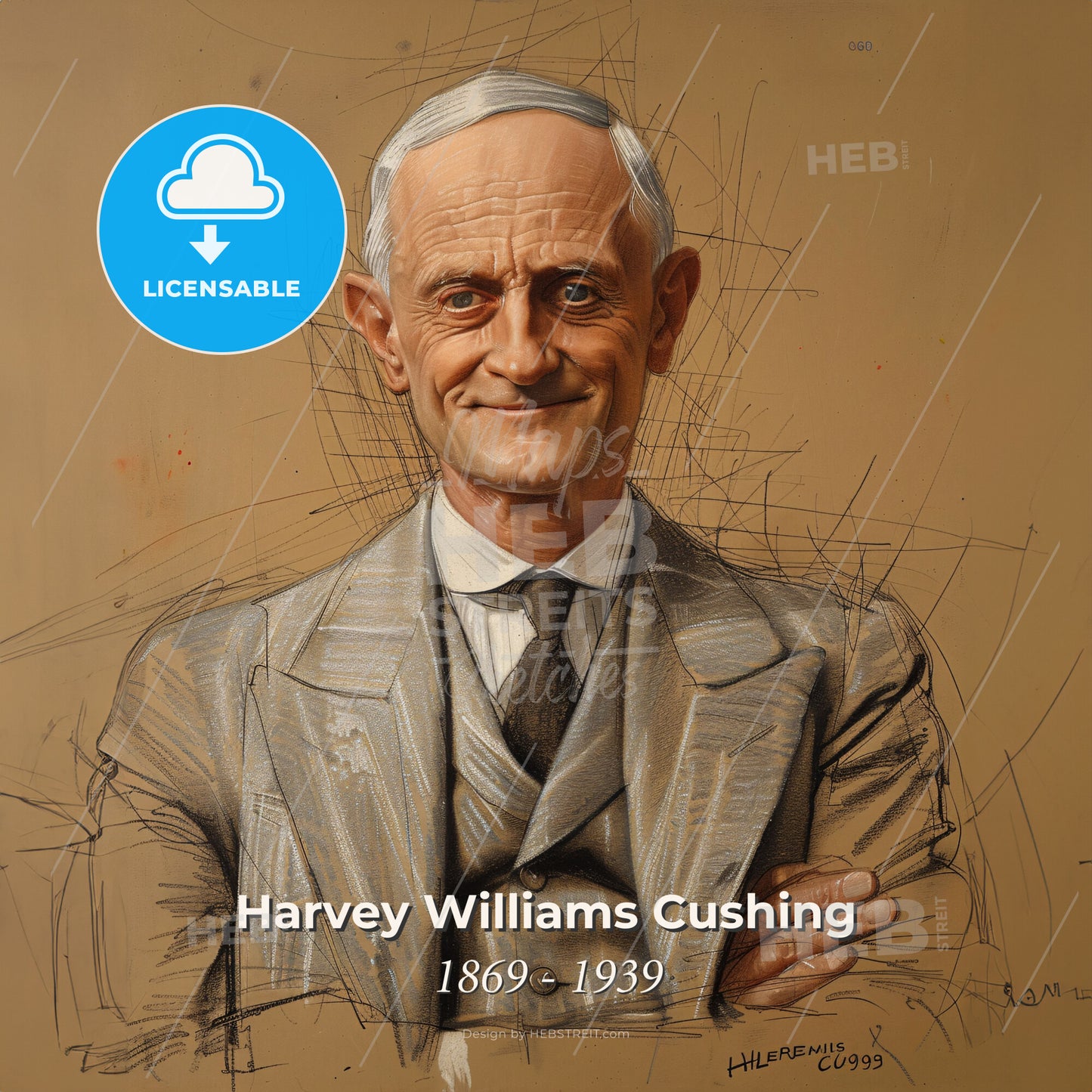 Harvey Williams Cushing, 1869 - 1939, American neurosurgeon - A Man In A Suit Print Template