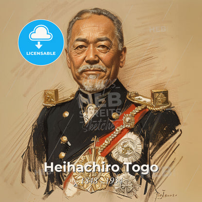 Heihachiro Togo, 1848 - 1934, Japanese Marshal Admiral - A Man In A Military Uniform Print Template