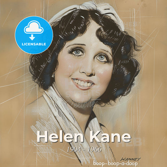 Helen Kane, 1904 - 1966, American singer and actress - A Woman With Short Hair And A White Scarf Print Template