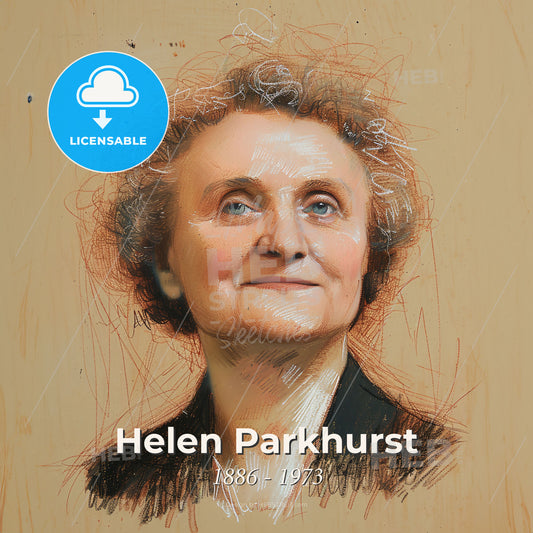 Helen Parkhurst, 1886 - 1973, American educator - A Drawing Of A Woman Print Template