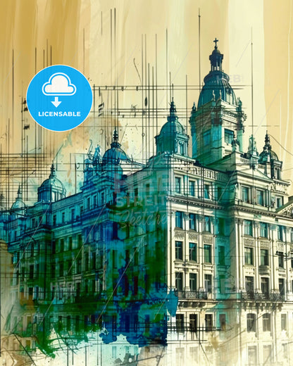 Helsinki Skyline Composite Art Poster - A building with many windows