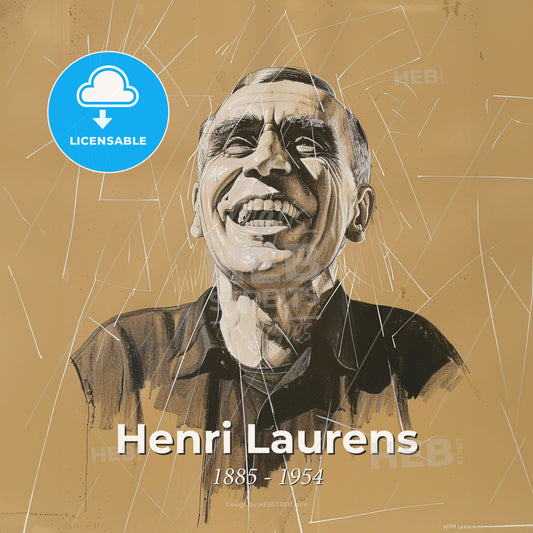 Henri Laurens, 1885 - 1954, French sculptor and painter - A Man Smiling With Broken Glass Print Template