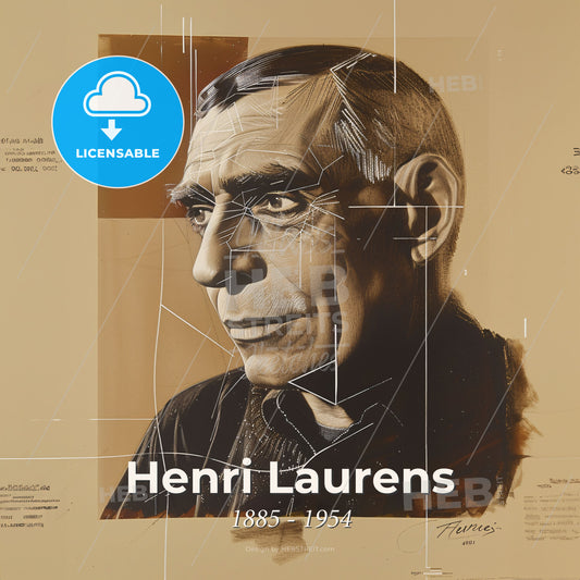 Henri Laurens, 1885 - 1954, French sculptor and painter - A Man's Face With Lines On It Print Template