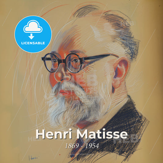 Henri Matisse, 1869 - 1954, French painter and sculptor - A Drawing Of A Man With Glasses Print Template