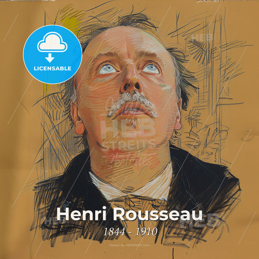 Henri Rousseau, 1844 - 1910, French painter - A Drawing Of A Man Looking Up Print Template