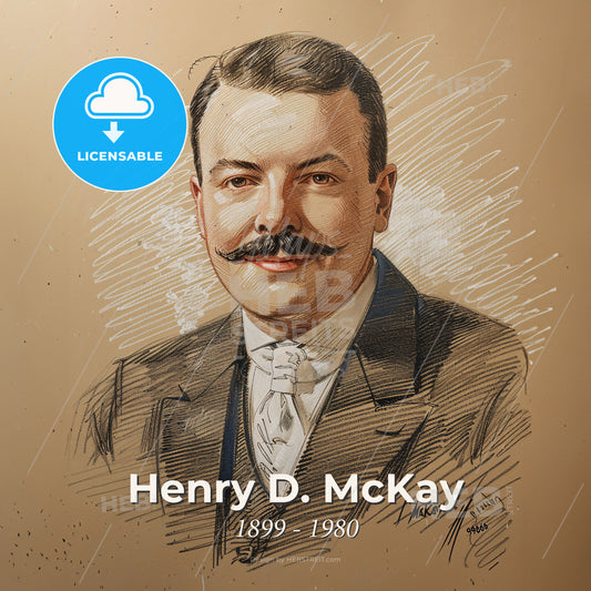 Henry D. McKay, 1899 - 1980, American sociologist and criminologist - A Man With A Mustache Print Template