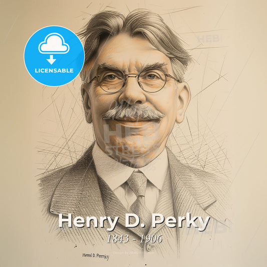 Henry D. Perky, 1843 - 1906, American lawyer and businessman - A Man With A Mustache Wearing Glasses Print Template