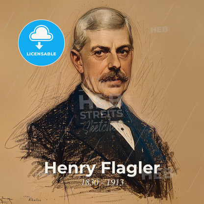 Henry Flagler, 1830 - 1913, American industrialist - A Man With A Mustache Wearing A Suit Print Template