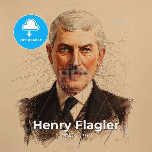 Henry Flagler, 1830 - 1913, American industrialist - A Man With A Mustache Print Template