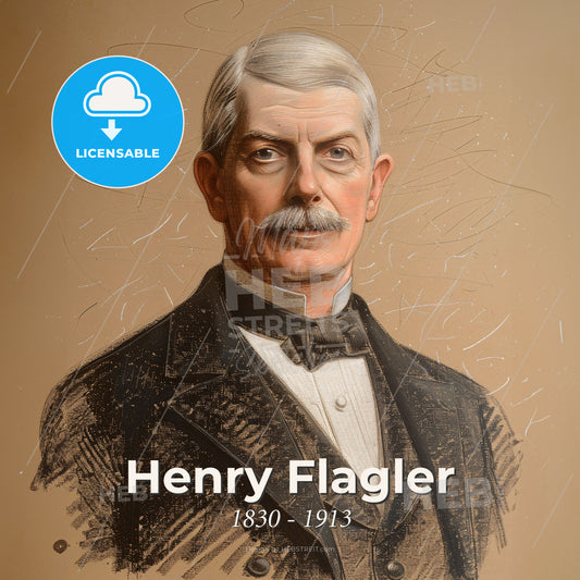 Henry Flagler, 1830 - 1913, American industrialist - A Man In A Suit Print Template