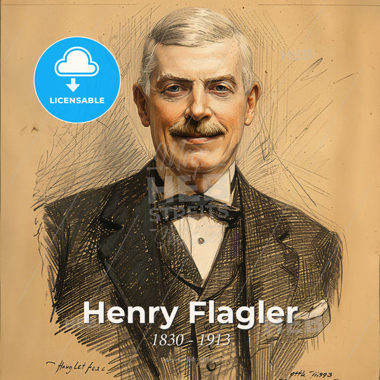 Henry Flagler, 1830 - 1913, American industrialist - A Man In A Suit Print Template