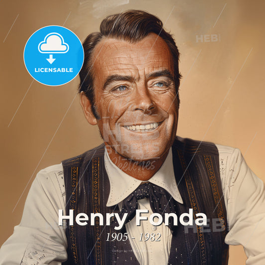 Henry Fonda, 1905 - 1982, American actor - A Man Smiling For The Camera Print Template