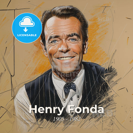Henry Fonda, 1905 - 1982, American actor - A Man Smiling At The Camera Print Template