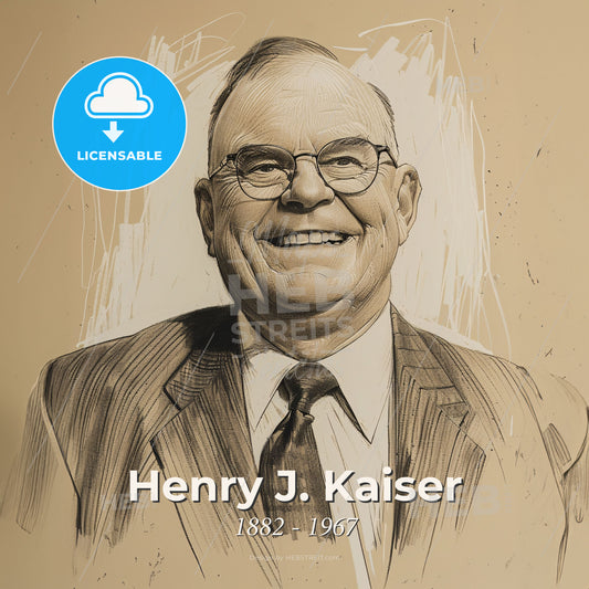 Henry J. Kaiser, 1882 - 1967, American industrialist - A Man Wearing A Suit And Tie Print Template