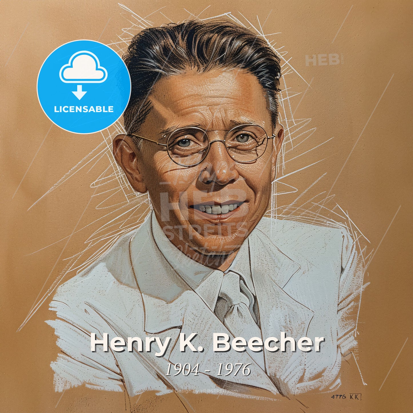 Henry K. Beecher, 1904 - 1976, American anesthesiologist - A Man In A White Suit Print Template