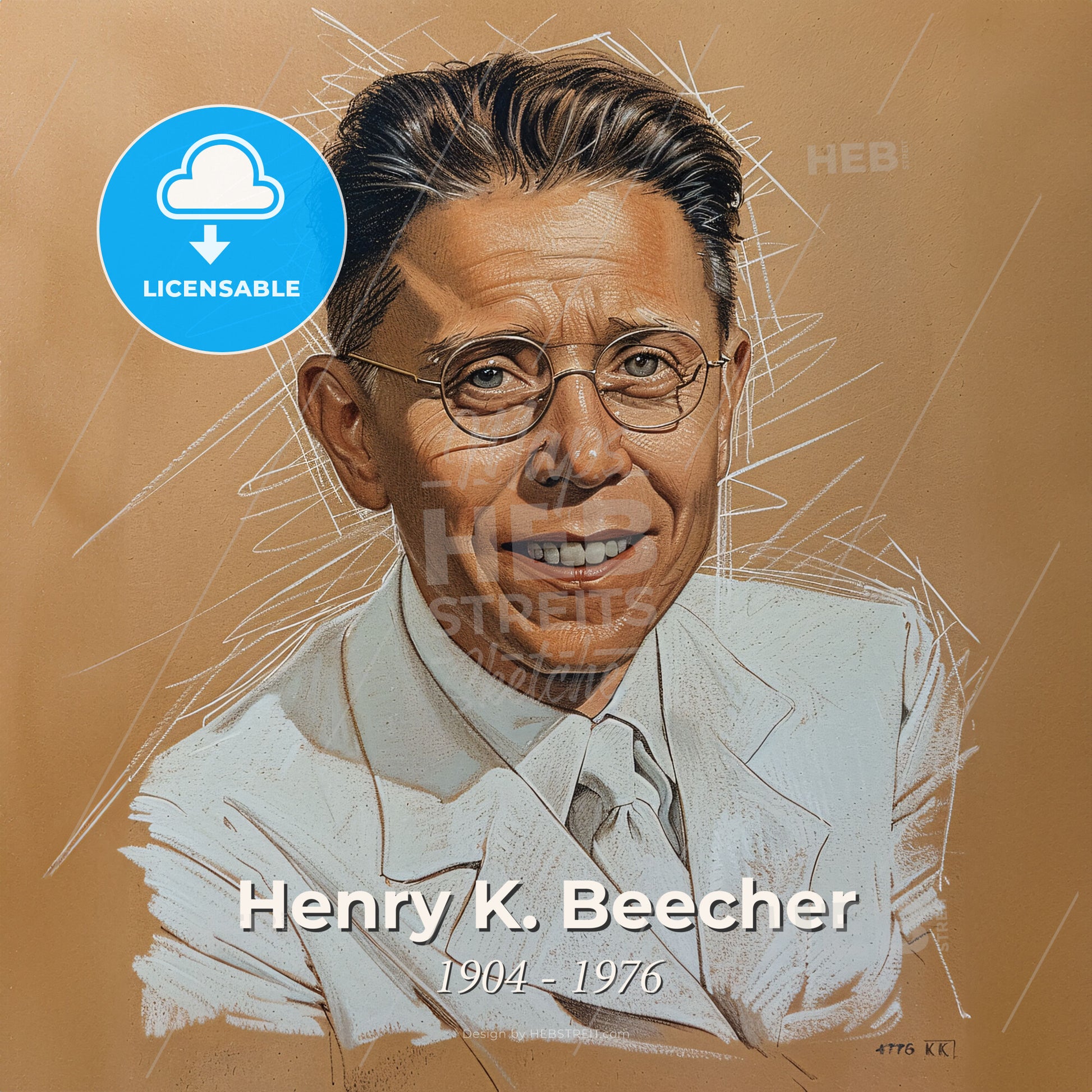Henry K. Beecher, 1904 - 1976, American anesthesiologist - A Man In A White Suit Print Template