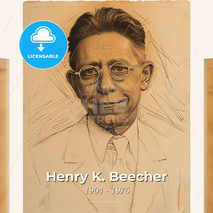 Henry K. Beecher, 1904 - 1976, American anesthesiologist - A Drawing Of A Man Print Template