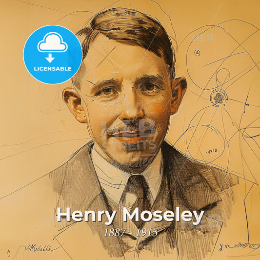 Henry Moseley, 1887 - 1915, British physicist - A Man In A Suit And Tie Print Template