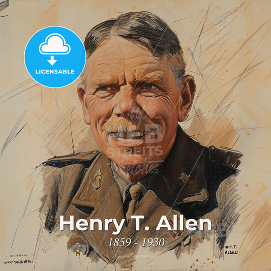 Henry T. Allen, 1859 - 1930, American explorer and army officer - A Man In A Military Uniform Print Template