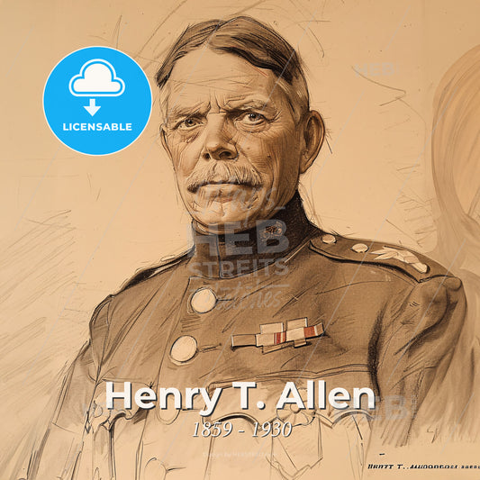 Henry T. Allen, 1859 - 1930, American explorer and army officer - A Man In A Military Uniform Print Template