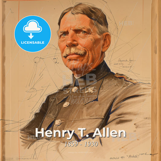 Henry T. Allen, 1859 - 1930, American explorer and army officer - A Man In Military Uniform Print Template