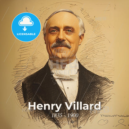 Henry Villard, 1835 - 1900, American railway financier - A Man With A Mustache Print Template