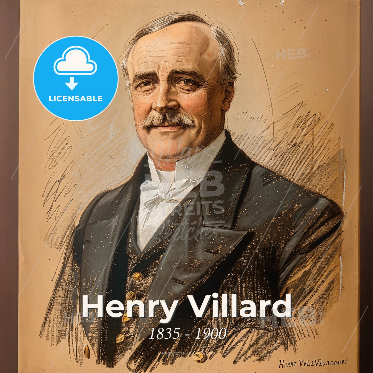 Henry Villard, 1835 - 1900, American railway financier - A Portrait Of A Man Print Template