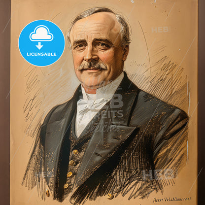 Henry Villard, 1835 - 1900, American railway financier - A Portrait Of A Man