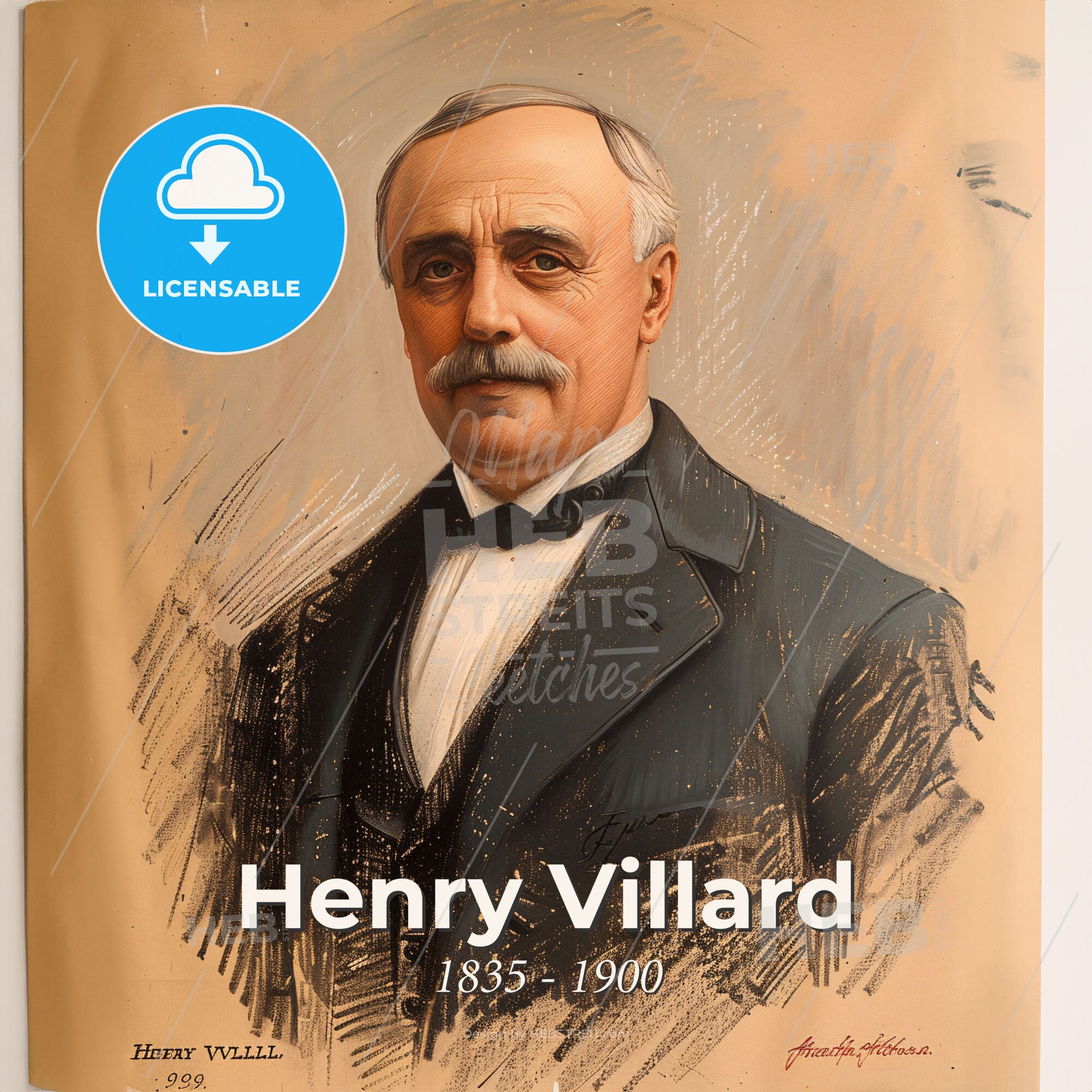 Henry Villard, 1835 - 1900, American railway financier - A Portrait Of A Man Print Template