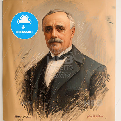 Henry Villard, 1835 - 1900, American railway financier - A Portrait Of A Man