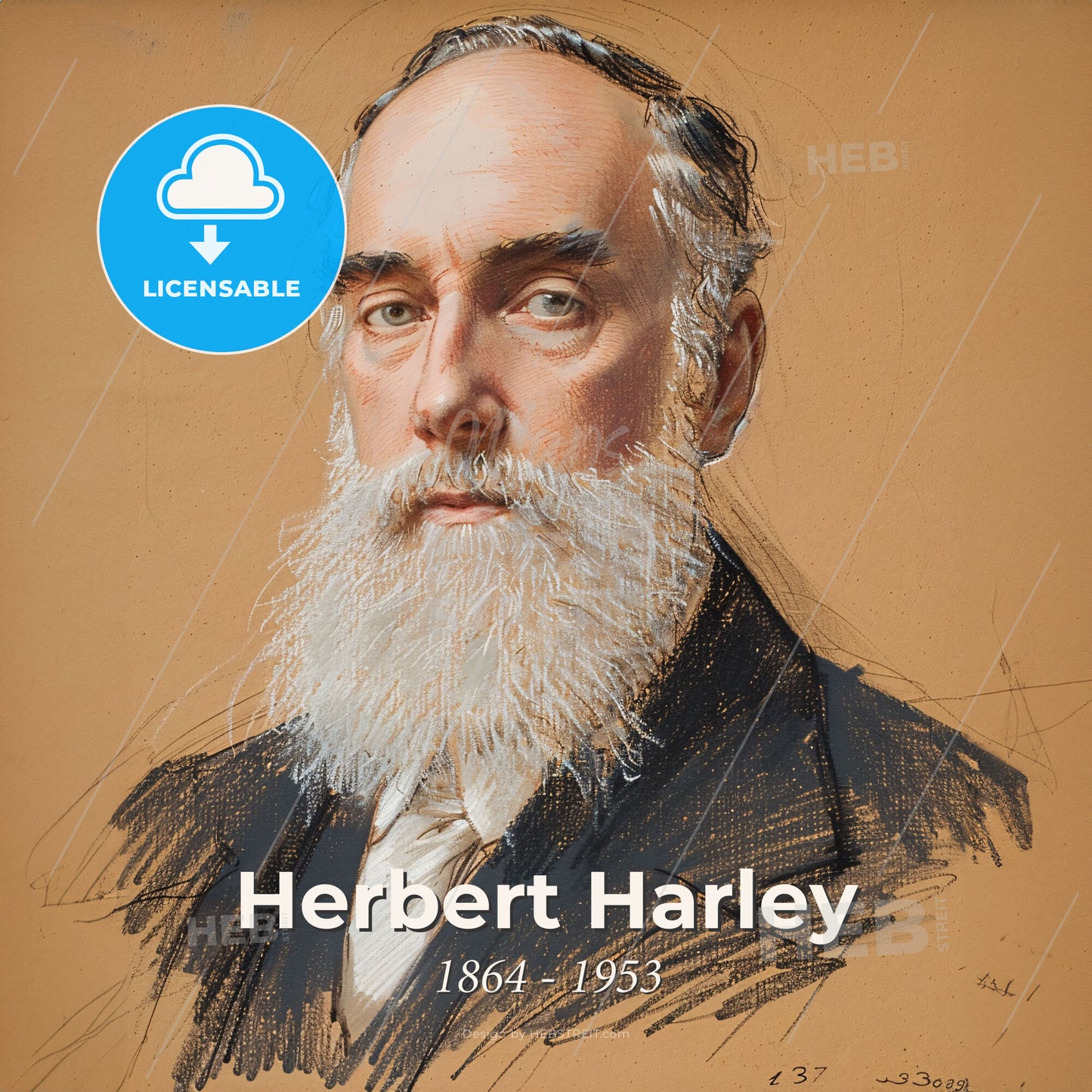 Herbert Harley, 1864 - 1953, American lawyer - A Man With A White Beard Print Template