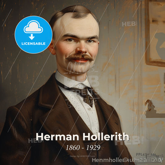 Herman Hollerith, 1860 - 1929, American statistician - A Man In A Suit Print Template