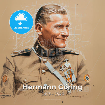 Hermann Göring, 1893 - 1946, German Luftwaffe commander - A Man In Military Uniform Print Template