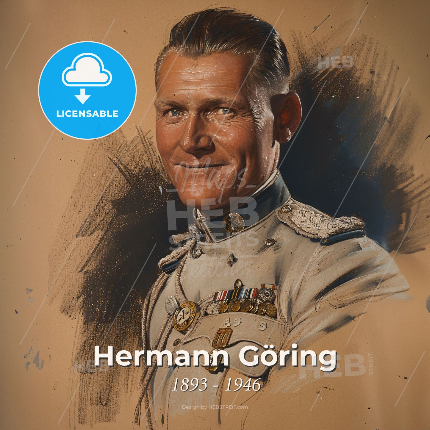 Hermann Göring, 1893 - 1946, German Luftwaffe commander - A Man In A Military Uniform Print Template
