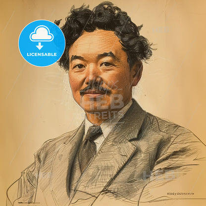 Hideyo Noguchi, 1876 - 1928, Japanese bacteriologist - A Man With A Mustache Wearing A Suit And Tie