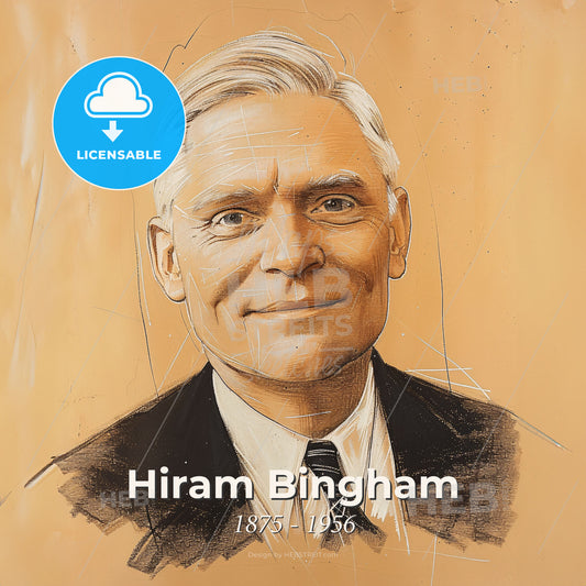 Hiram Bingham, 1875 - 1956, American explorer - A Drawing Of A Man Print Template