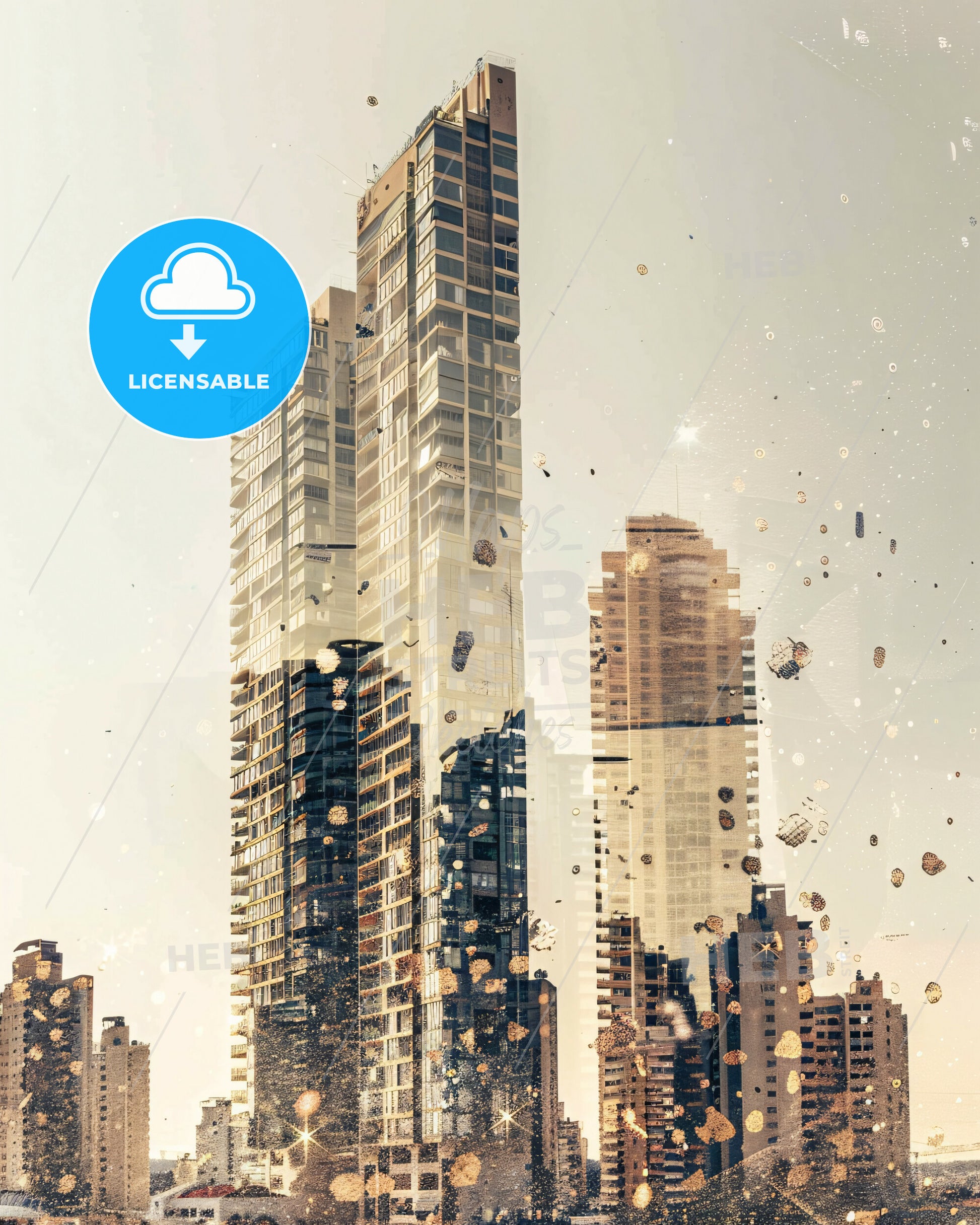 Holon Skyline: Doppelganger City - A city skyline with many windows