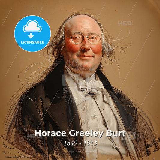 Horace Greeley Burt, 1849 - 1913, American railway executive - A Man With Glasses And A Coat Print Template
