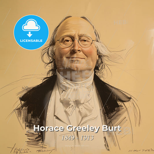 Horace Greeley Burt, 1849 - 1913, American railway executive - A Drawing Of A Man Print Template